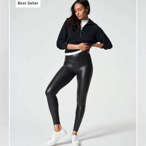 SPANX Glossy Charcoal Leggings